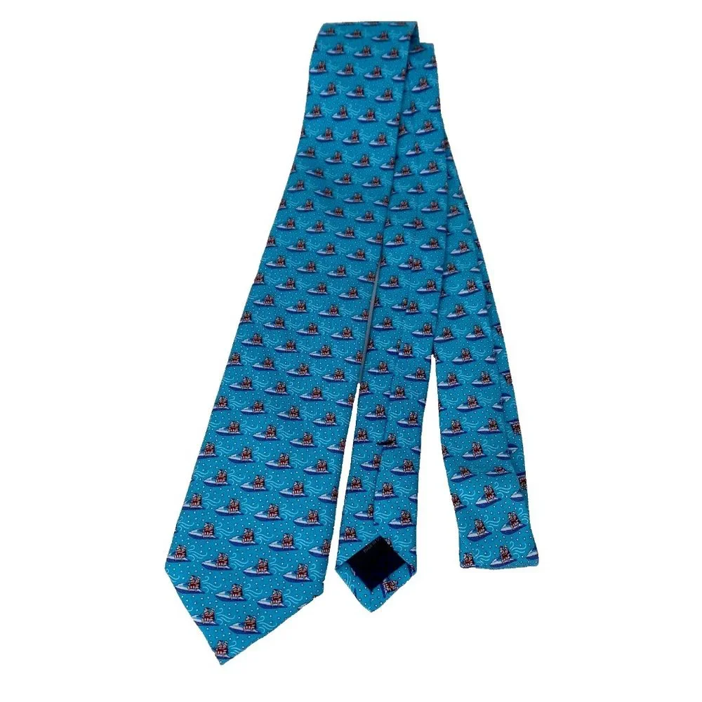 Vineyard Vines Jetskiing Santa Claus Tie Silk‎ Xmas Holiday Mens $85
